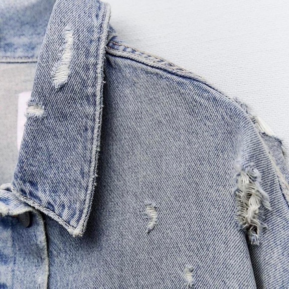 Zara TRF Crop Denim Jacket - Picture 6 of 6